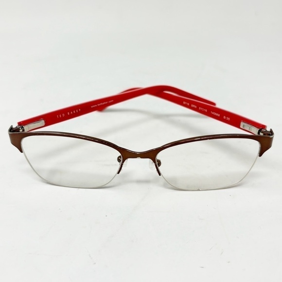 TED BAKER Eyeglass Frames D718 BRN Pink Floral Red Brown 140MM B:35 FOR FRAMES - Picture 1 of 13